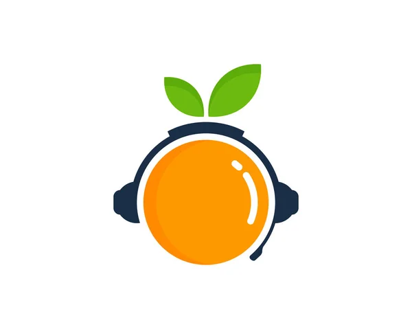 Diseño Del Icono Del Logotipo Del Podcast Fruta — Archivo Imágenes Vectoriales