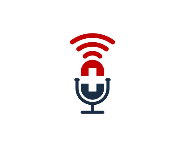 Medyczne Podcast Logo Ikona Designu — Wektor stockowy