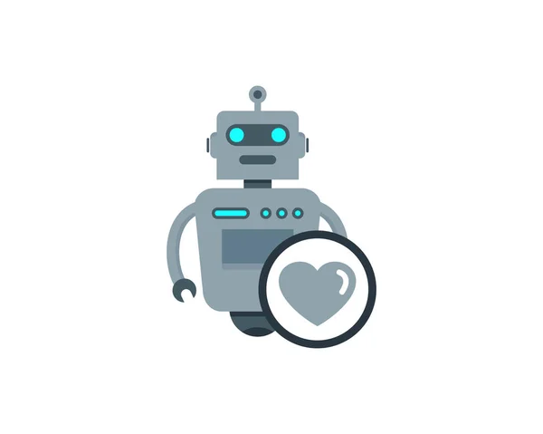 Αγάπη Ρομπότ Λογότυπο Εικονίδιο Σχεδιασμός — Διανυσματικό Αρχείο