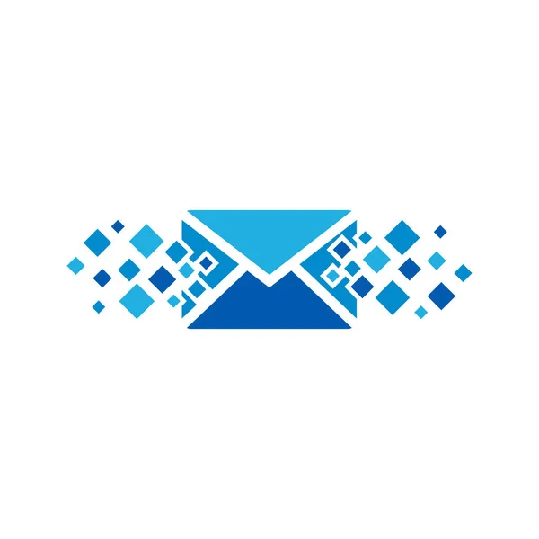Conception Icône Logo Pixel Courrier — Image vectorielle