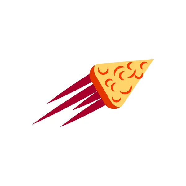 Raket Pizza Voedsel Embleemontwerp Pictogram — Stockvector