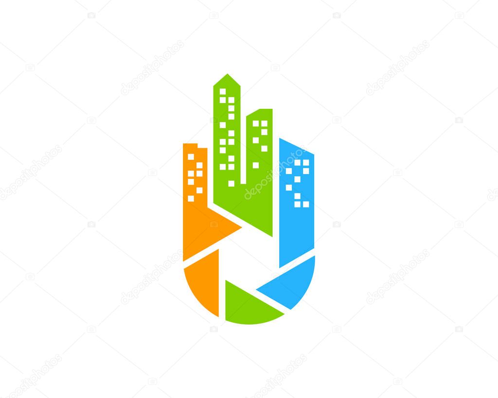 Lens Real Estate Logo Icon Design