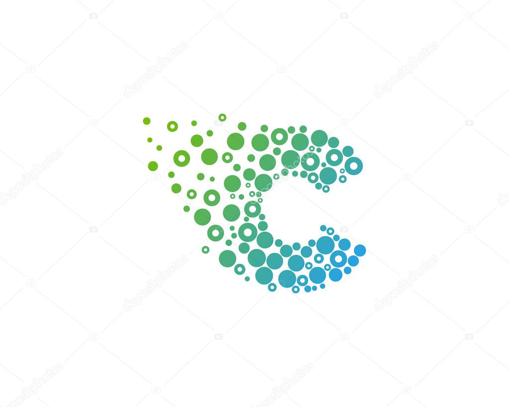 Letter c  Bubbles Logo Design Element