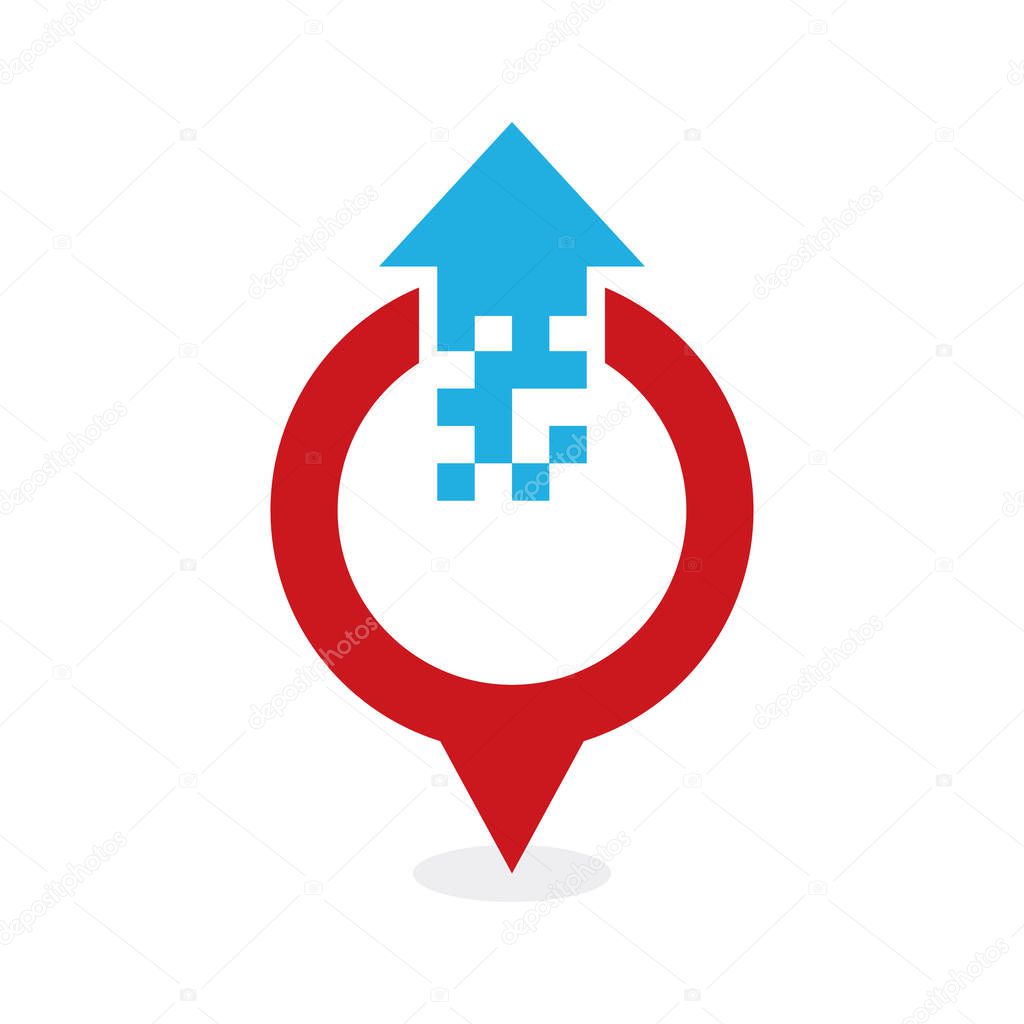 Upload Point Logo Icon Design