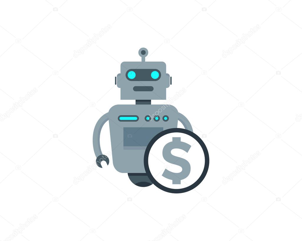 Money Robot Logo Icon Design