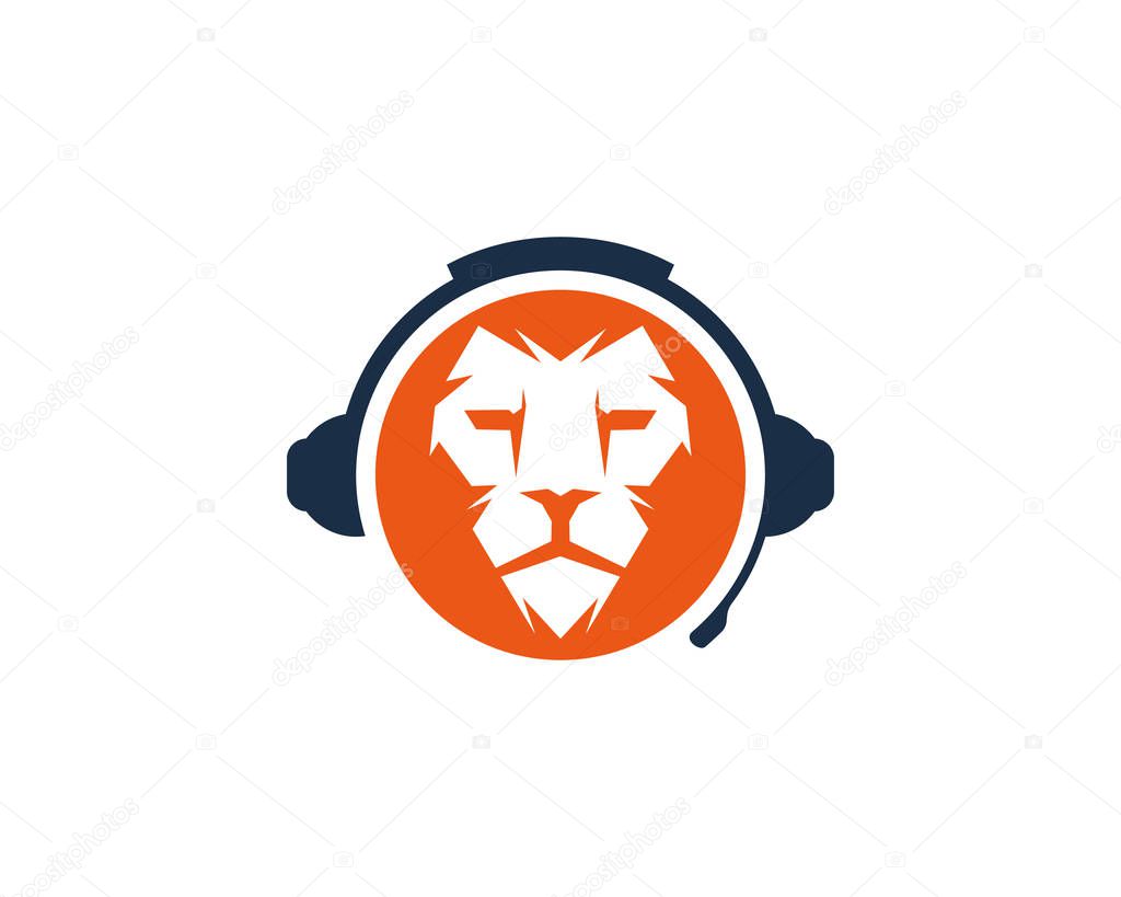 Lion Podcast Logo Icon Design