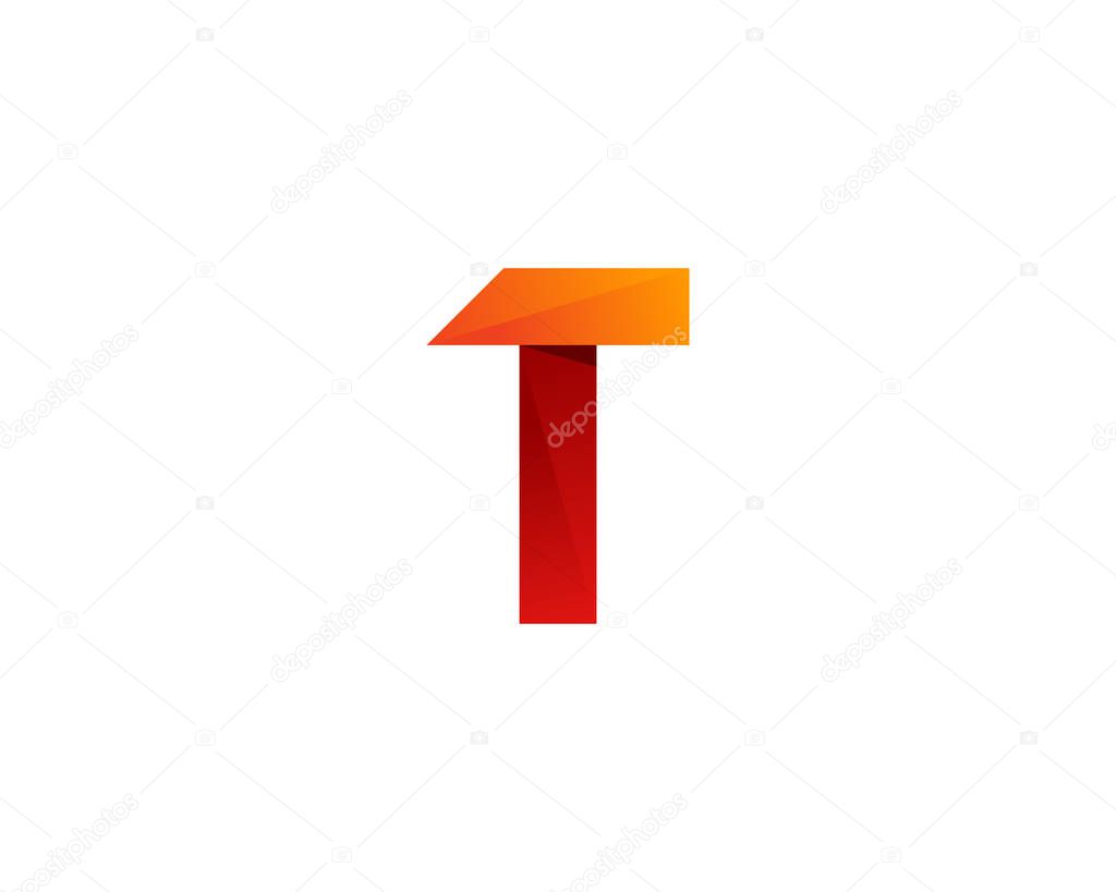 Ribbon Letter  t  Icon Logo Design Element
