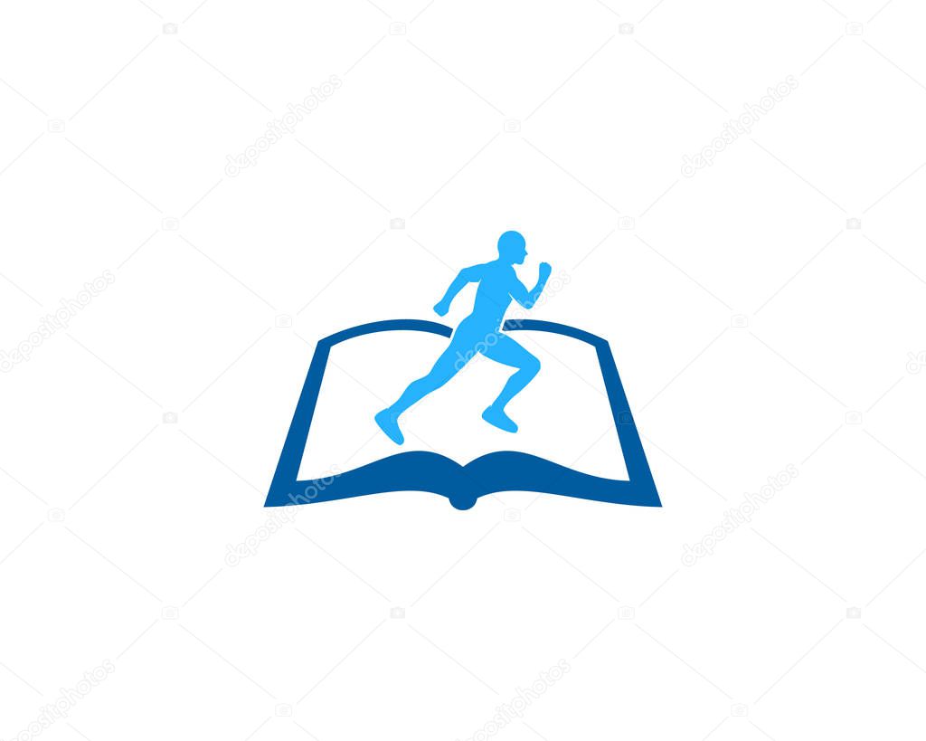 Book Run Logo Icon Design