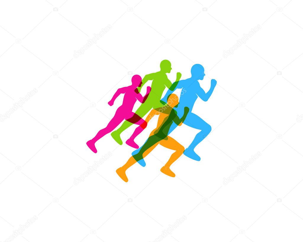 Color Run Logo Icon Design