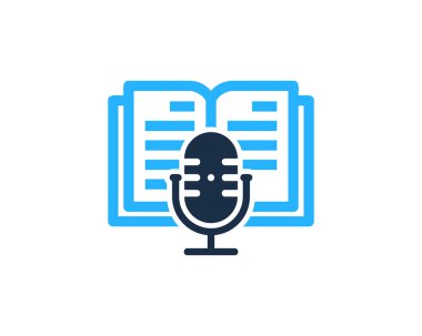 Kitap Podcast Logo simge tasarım