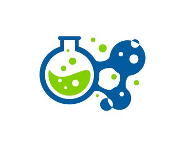 Laboratuvar şişesi simgesi Logo tasarım öğesi. Vektör çizim