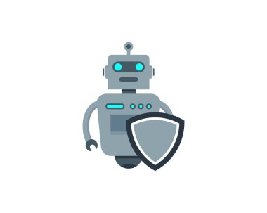 Kalkan Robot Logo simge tasarım