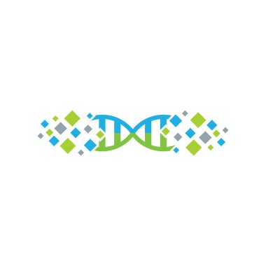 DNA piksel logo simge tasarım