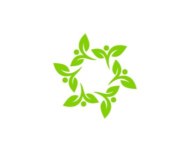 Yeşil insanlar Logo simge tasarım
