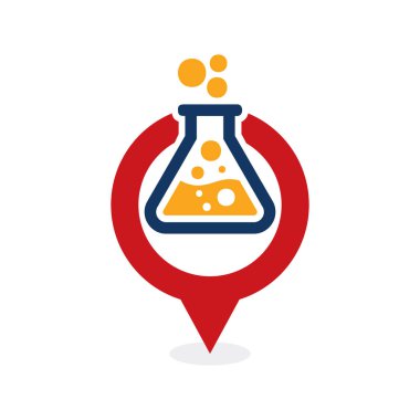 Laboratuvar noktası Logo simge tasarım