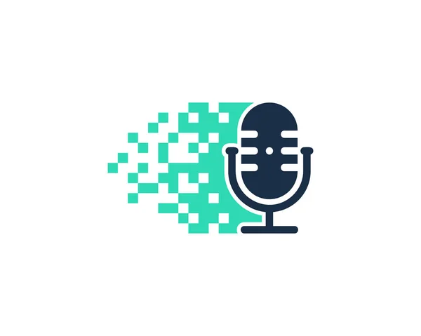 Pixel Podcast Logó Ikon Tervezés — Stock Vector