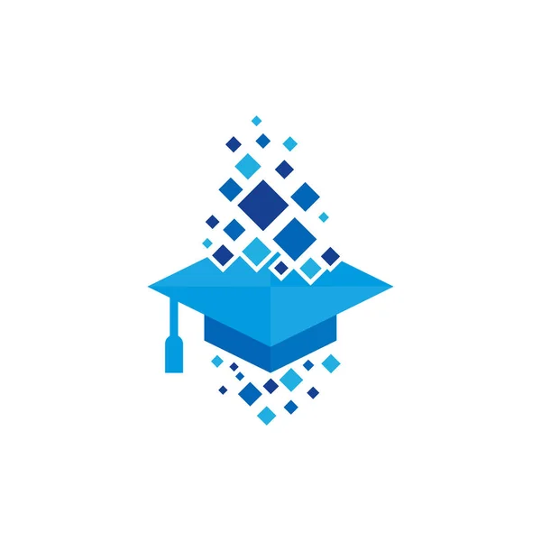 Utbildning Pixel Logo Ikon Design — Stock vektor