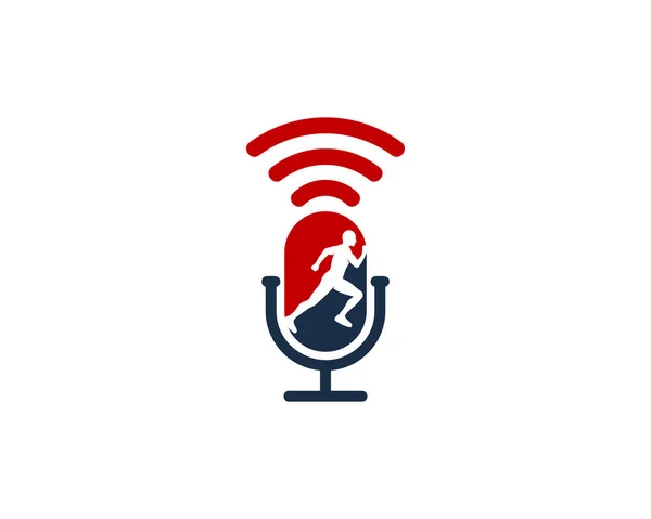 Uruchom Projekt Ikona Podcast Logo — Wektor stockowy