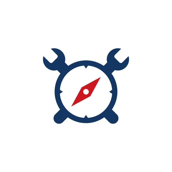 Kompass Reparatur Logo Ikone Design — Stockvektor