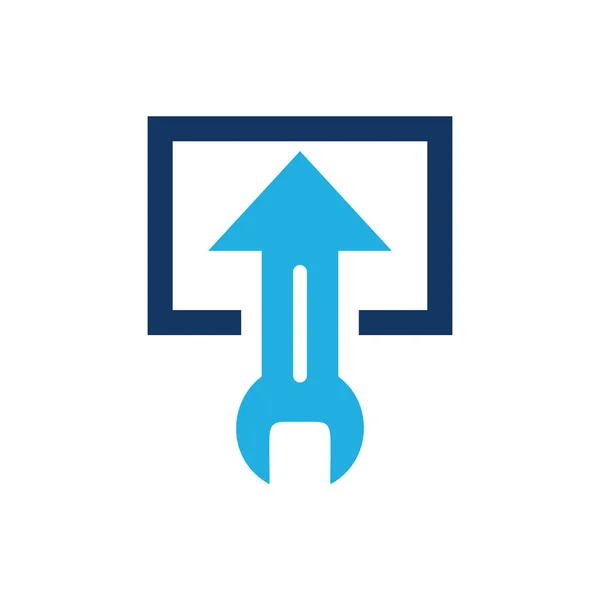 Odeslání Návrhu Opravy Ikonu Logo — Stockový vektor
