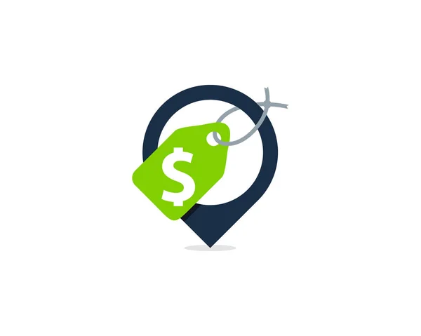 Diseño Icono Logotipo Punto Pin Dinero — Vector de stock