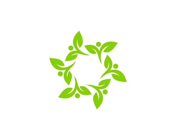 Design Icona Logo Persone Verdi — Vettoriale Stock