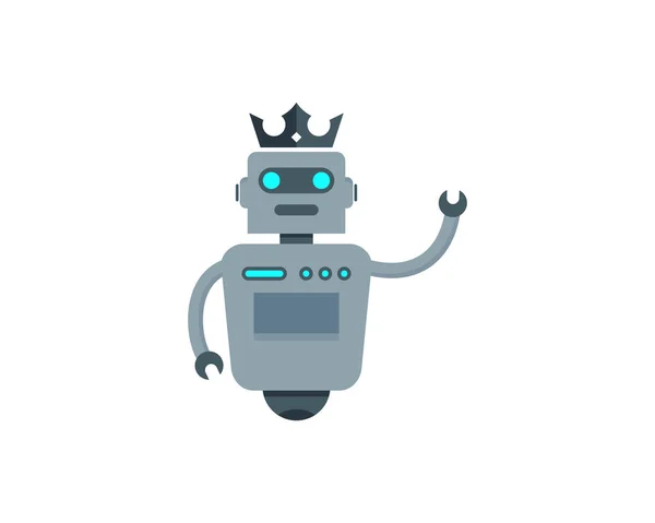 Koroną Ikona Logo Robot — Wektor stockowy