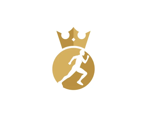 King Run Logo Icône Design — Image vectorielle