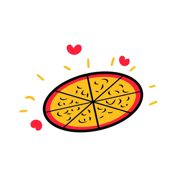 Milují Pizzu Jídlo Logo Ikonu Design — Stockový vektor