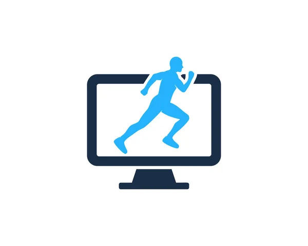 Executar Run Logo Icon Design — Vetor de Stock