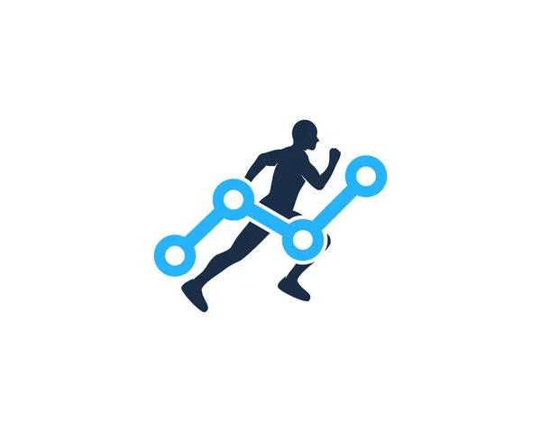 Digital Run Logo Icon Design — Stock Vector