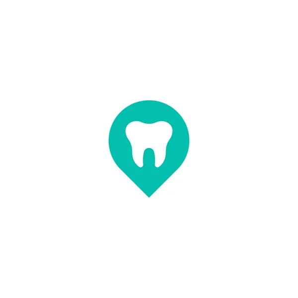 Design Ícone Logotipo Ponto Pino Dentário —  Vetores de Stock