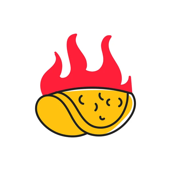Heiße Pizza Und Essen Logo Ikone Design — Stockvektor