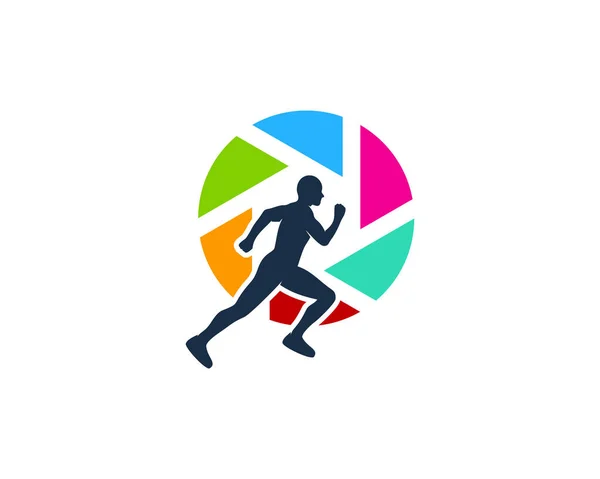 Linsenlauf Logo Icon Design — Stockvektor