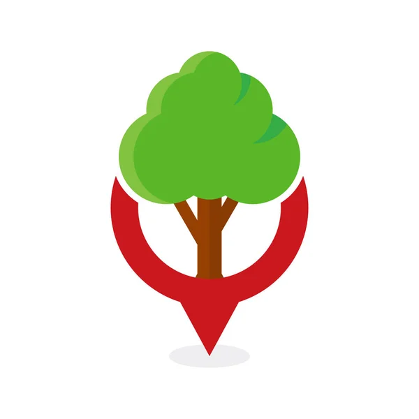 Tree Point Logo Symbol Design — Stockvektor