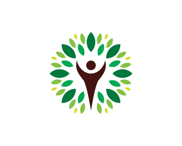 Natura Persone Logo Icona Design — Vettoriale Stock