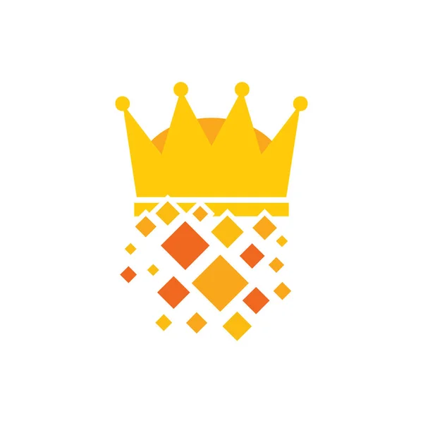 Logo King Pikseli Projekt Ikonę — Wektor stockowy