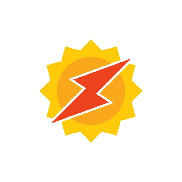 Sluneční Energie Logo Ikonu Design — Stockový vektor