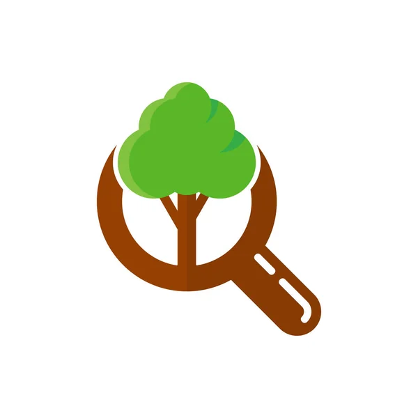 Árbol Buscar Diseño Icono Logotipo — Vector de stock