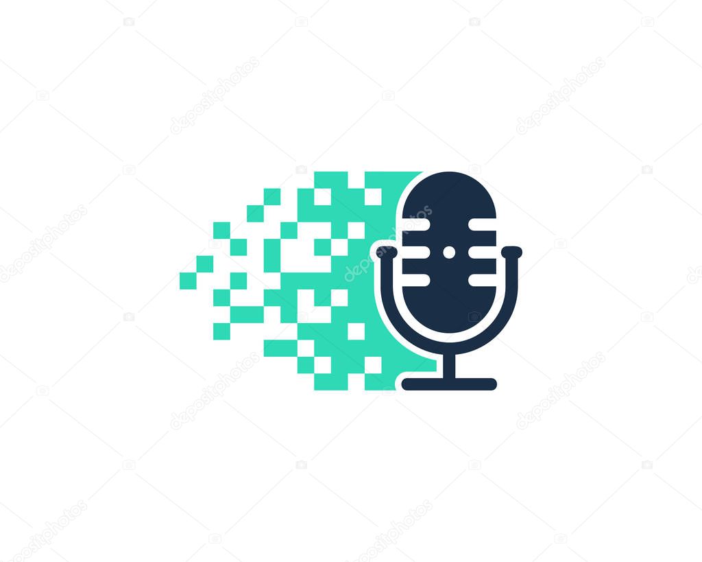 Pixel Podcast Logo Icon Design