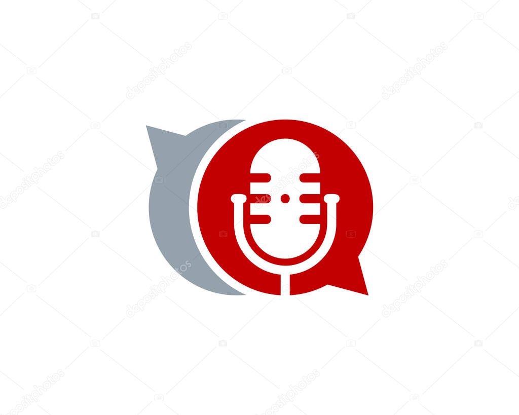 Chat Podcast Logo Icon Design