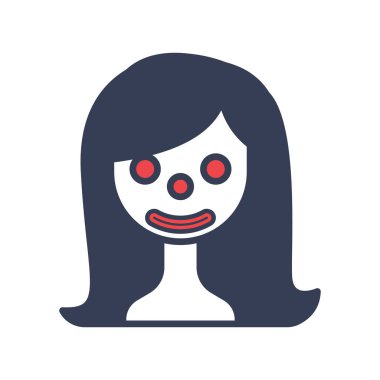 Kız canavar Logo simge tasarım