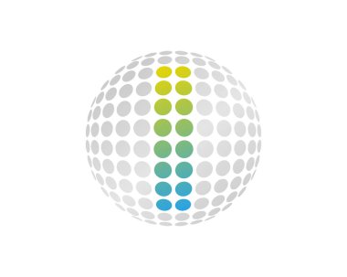 Mektup 3d küre simgesi Logo tasarım öğesi nokta