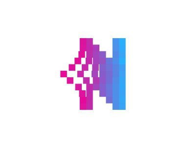 Mektup n piksel Logo tasarım öğesi