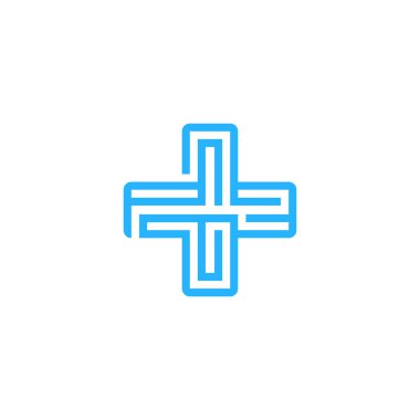 Piksel tıbbi Logo simge tasarım