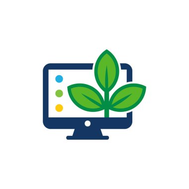 Bilgisayar doğa Logo simge tasarım