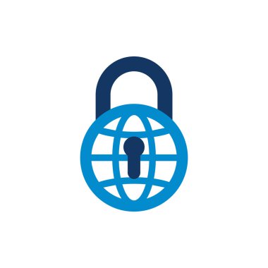 Dünyanın kilit logosu simgesi tasarım