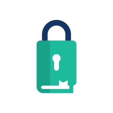 Kitap kilit logosu simgesi tasarım