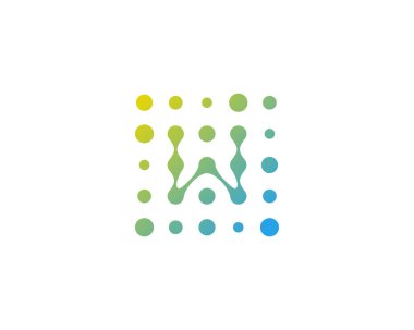 Mektup w nokta simgesini Logo tasarım öğesi 