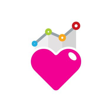 İstatistikleri Love Logo simge tasarım